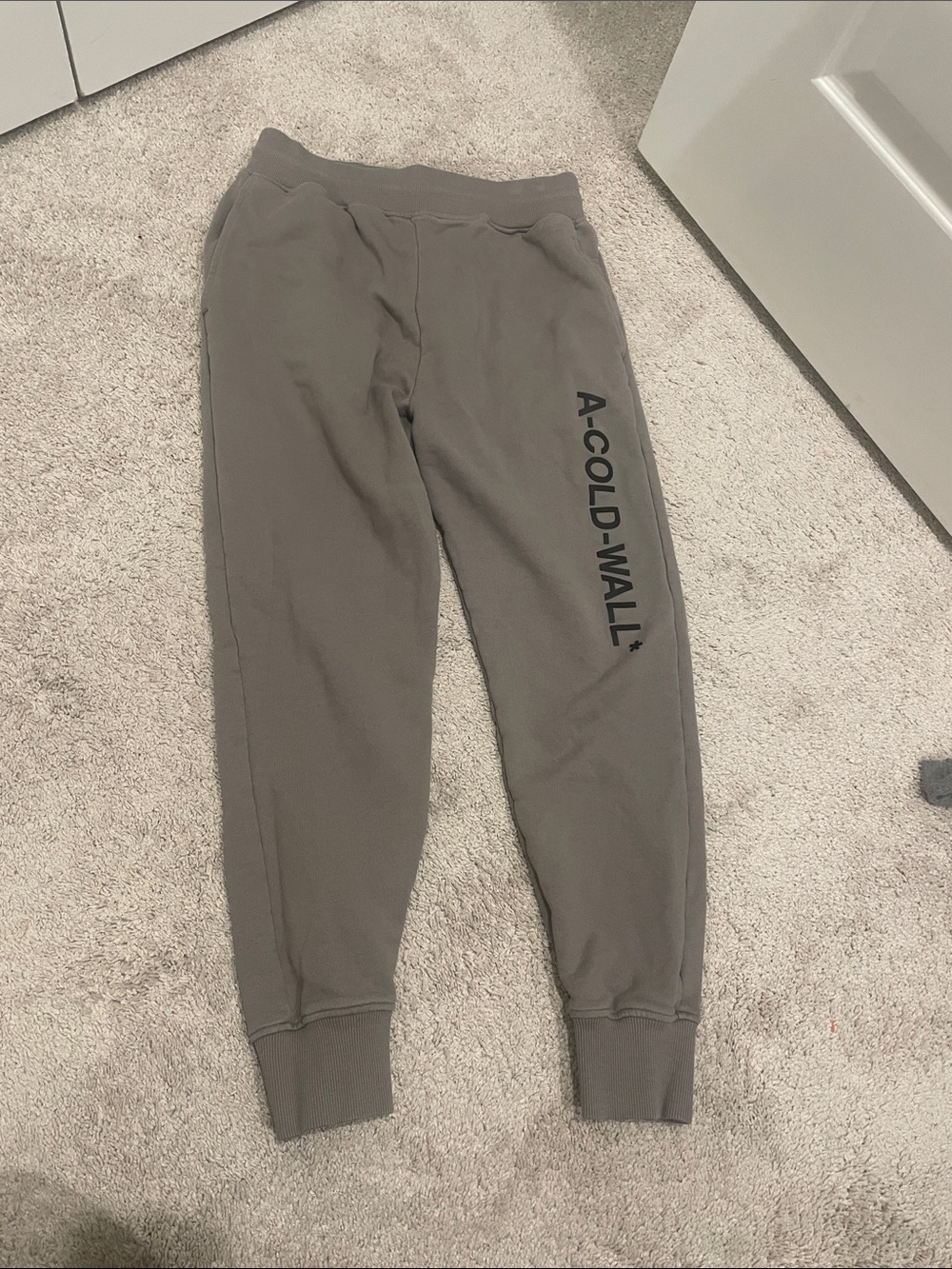 A-COLD-WALL* Men's Grey Jogger Pants with Side Logo
